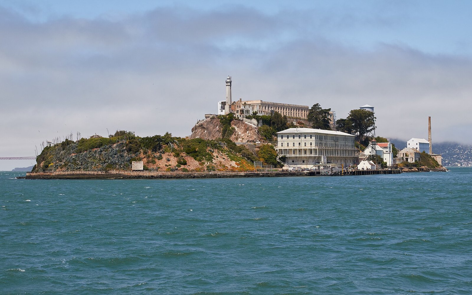 Vista aérea da Alcatraz Island na Baía de São Francisco