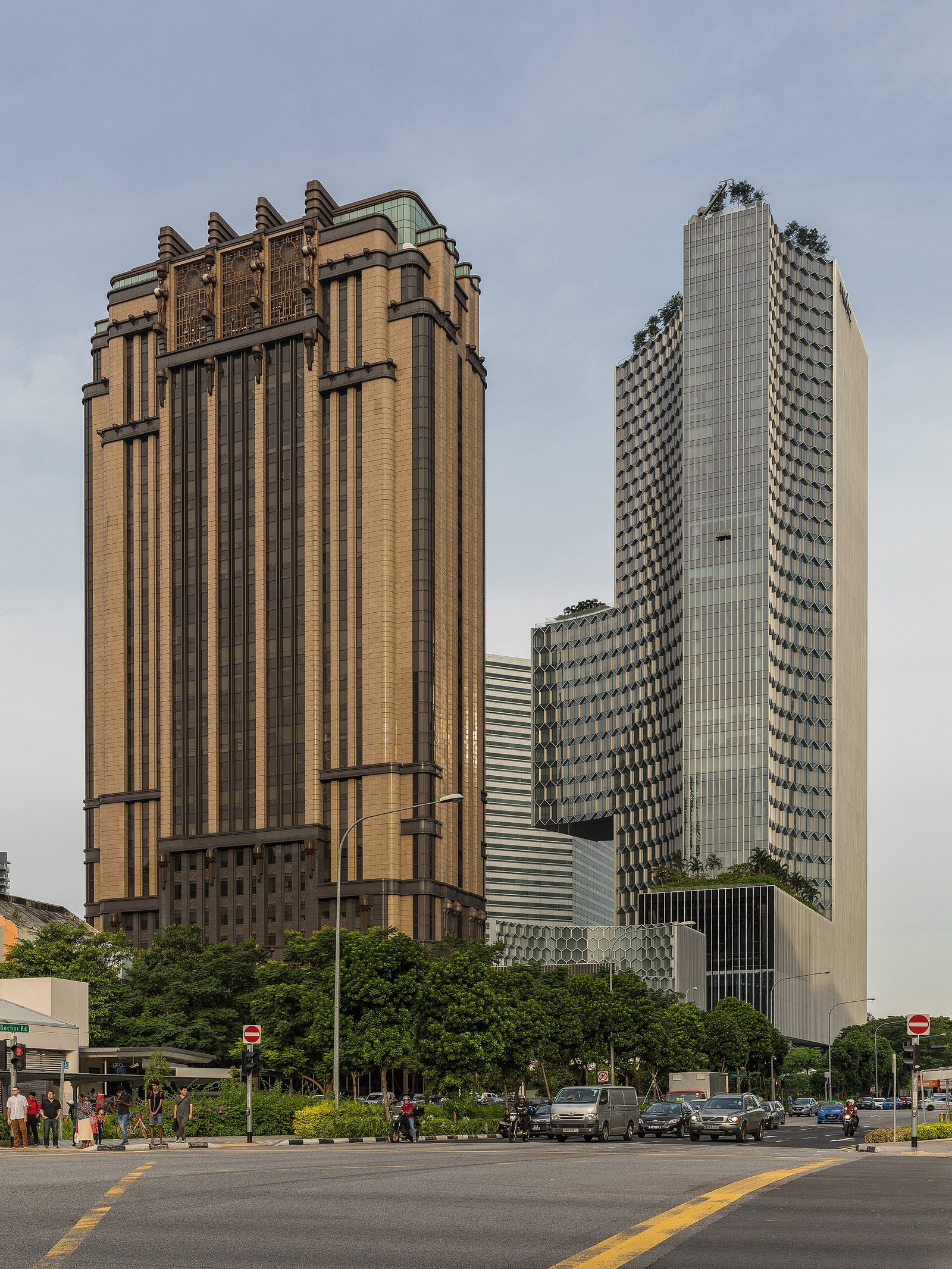 Fachada do edifício Parkview Square em Singapura, onde fica o Atlas Bar