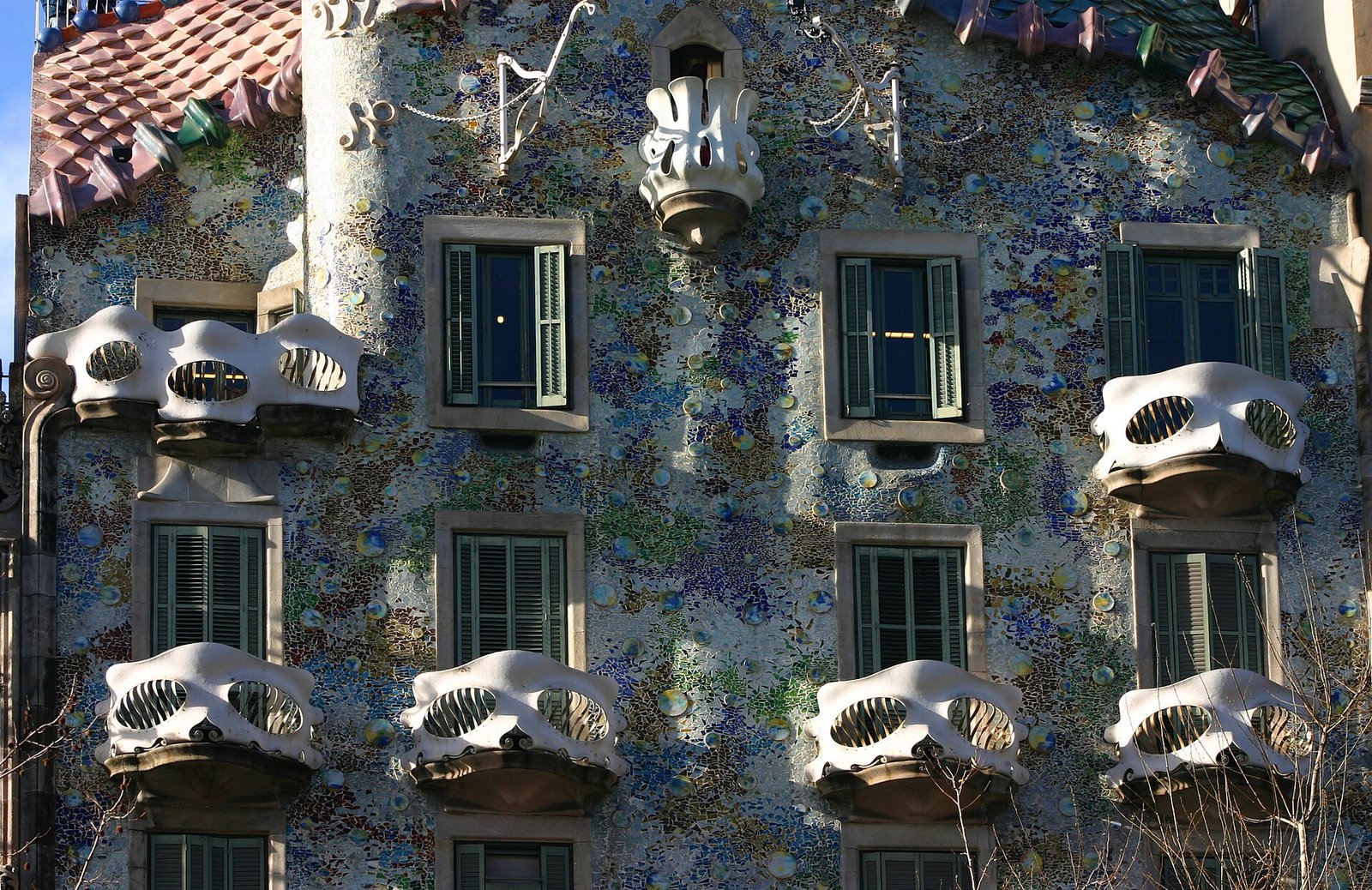 Fachada da Casa Batlló no Passeig de Gràcia, Barcelona