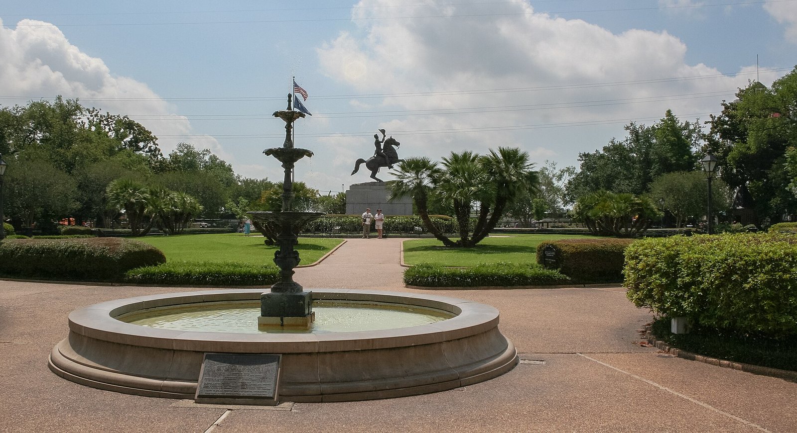Jackson Square com a estátua equestre de Andrew Jackson, em New Orleans