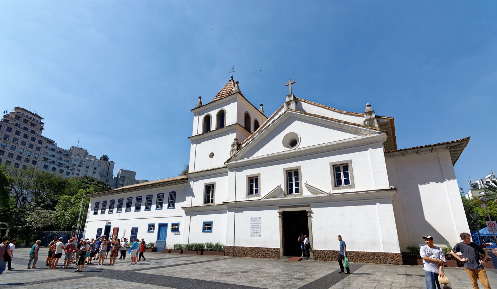 Fachada do Pátio do Colégio, no centro histórico de São Paulo